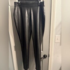 Ashley Stewart faux leather pull on stretch pants EUC Women’s size 14/16